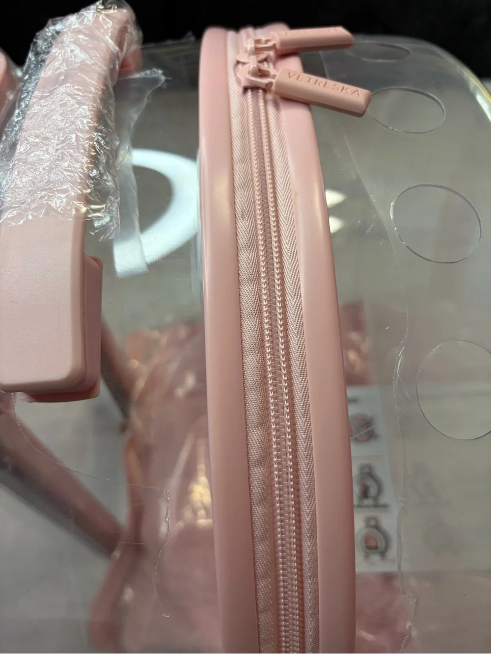 NEW! Clear Bubble Pet Carrier Luggage in Light Pink